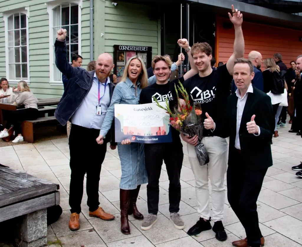 Teamet feirer seieren i Vestlandets Beste Idé