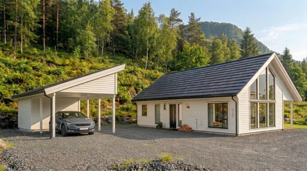 Hus med Bu Roof kompositt-tak